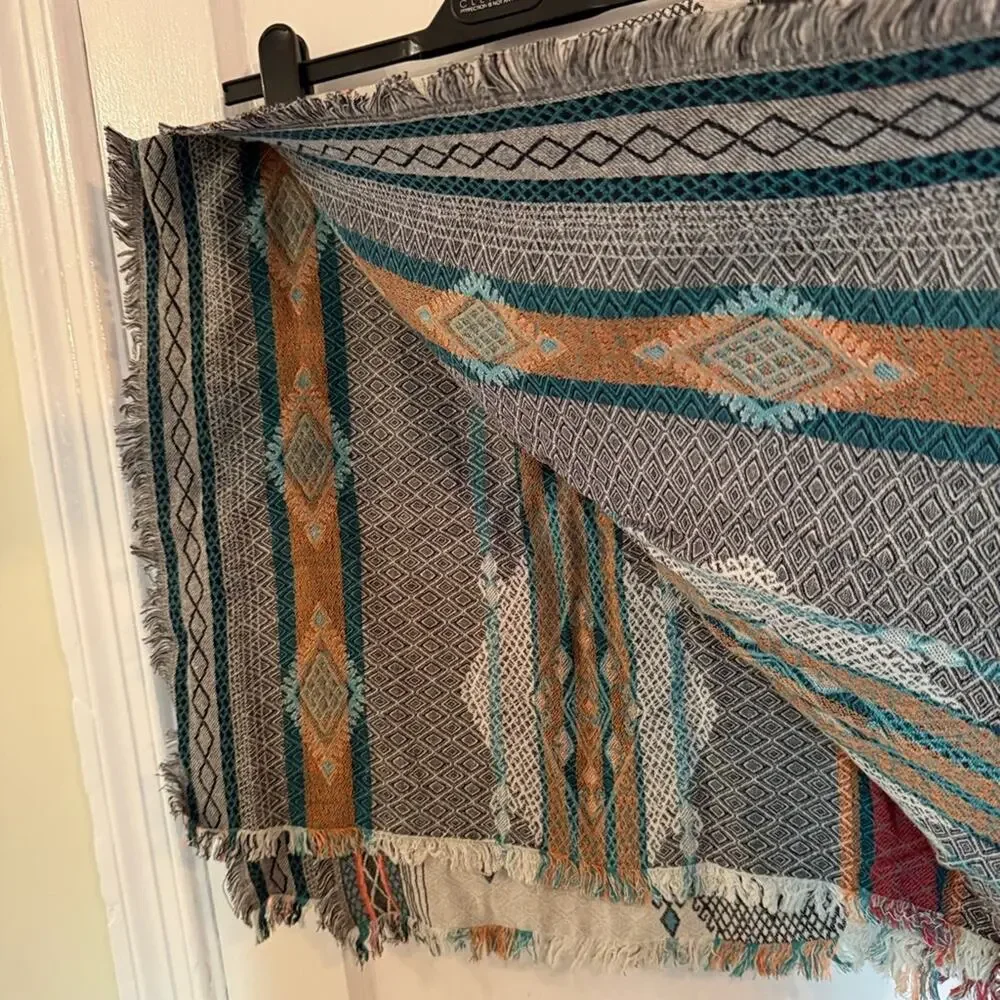 Zara Teal Bohemian Blanket Scarf